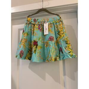 Janie and Jack Mimosa Floral Aqua Tiered Skirt NWT Size 10/12
